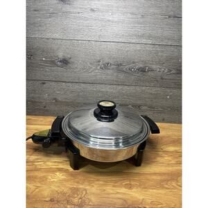 Vintage Kitchen Craft West Bend Liquid Core 11.5" Electric Skillet Fry Pan 246B